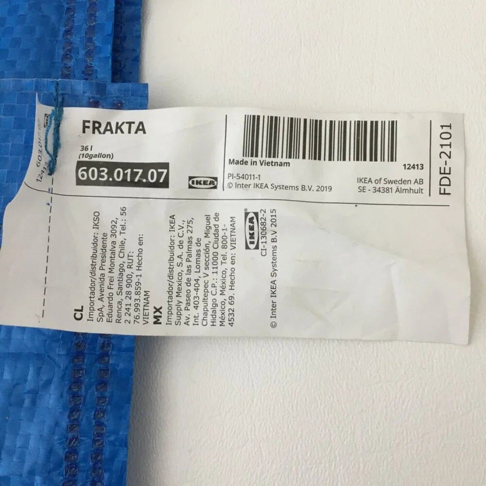 IKEA FRAKTA 5 Pack Medium Shopping Bag 10 Gallon 17.75